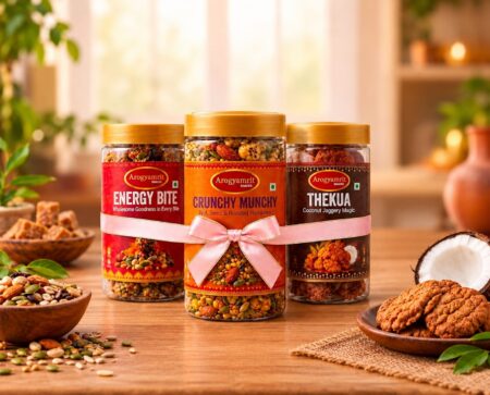 Arogyamrit Snacks Combo ( Thekua + Crunchy Munchy + Energy Bites )